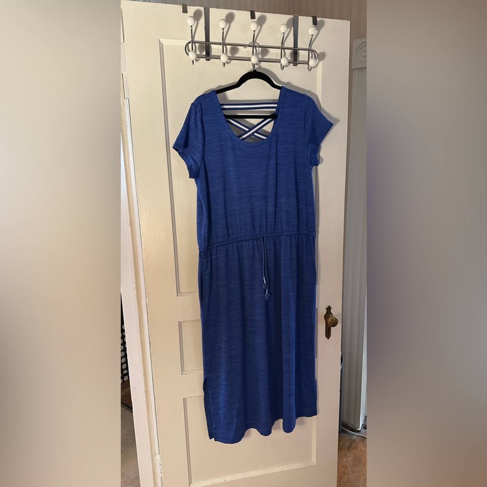 T by Talbots petite full length dress, in royal blue. 1XP